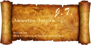 Janovics Tercia névjegykártya